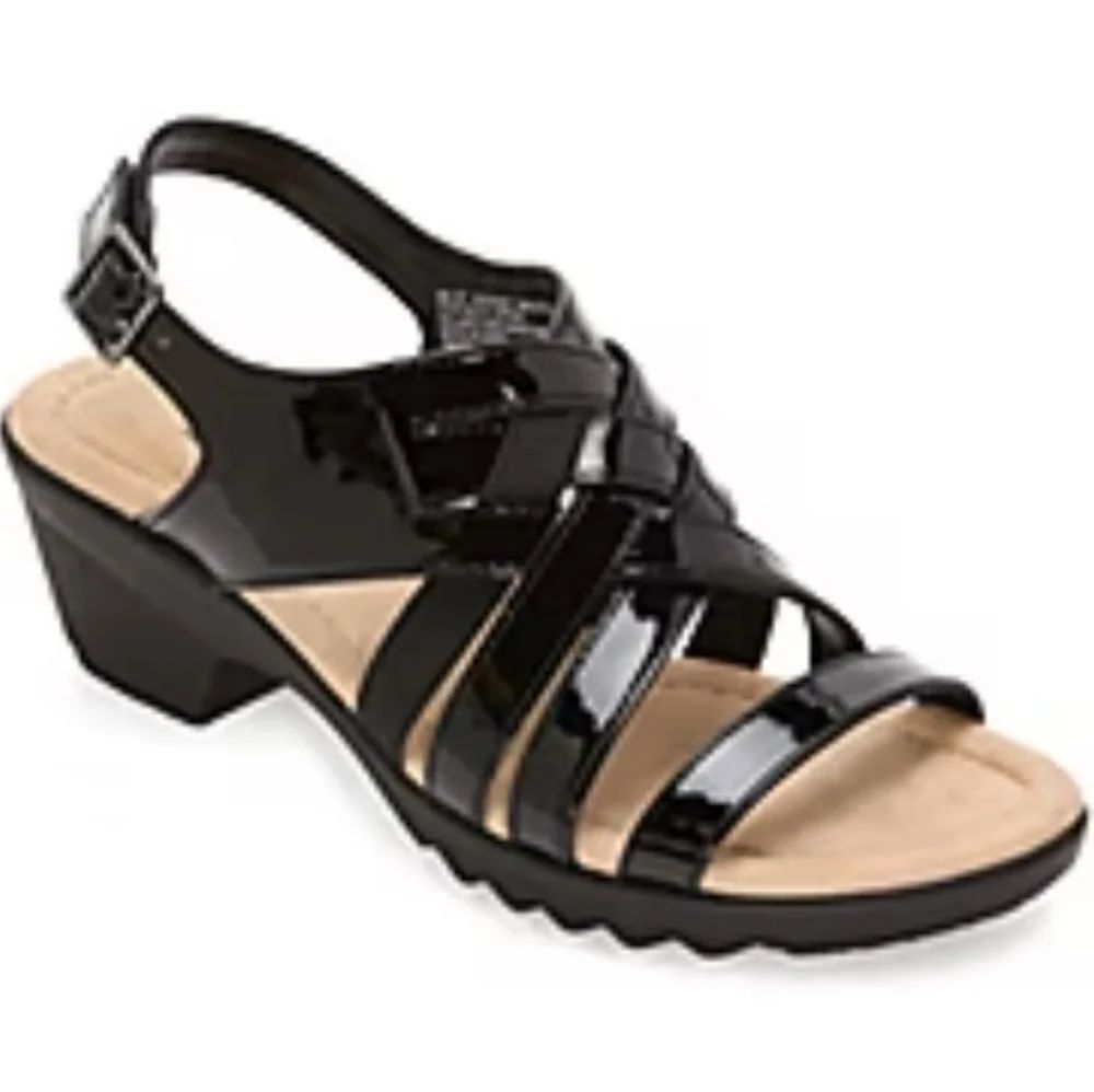 BRAND NEW EAST 5TH WOMEMS HICKERY HEELED SANDALS